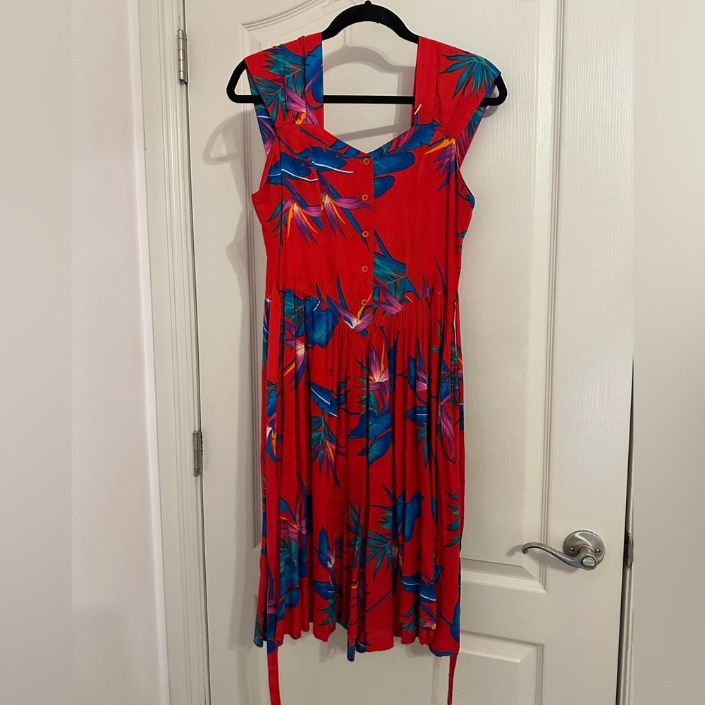 Robbie Bee Vibrant Red and Blue Floral Maxi Dress
